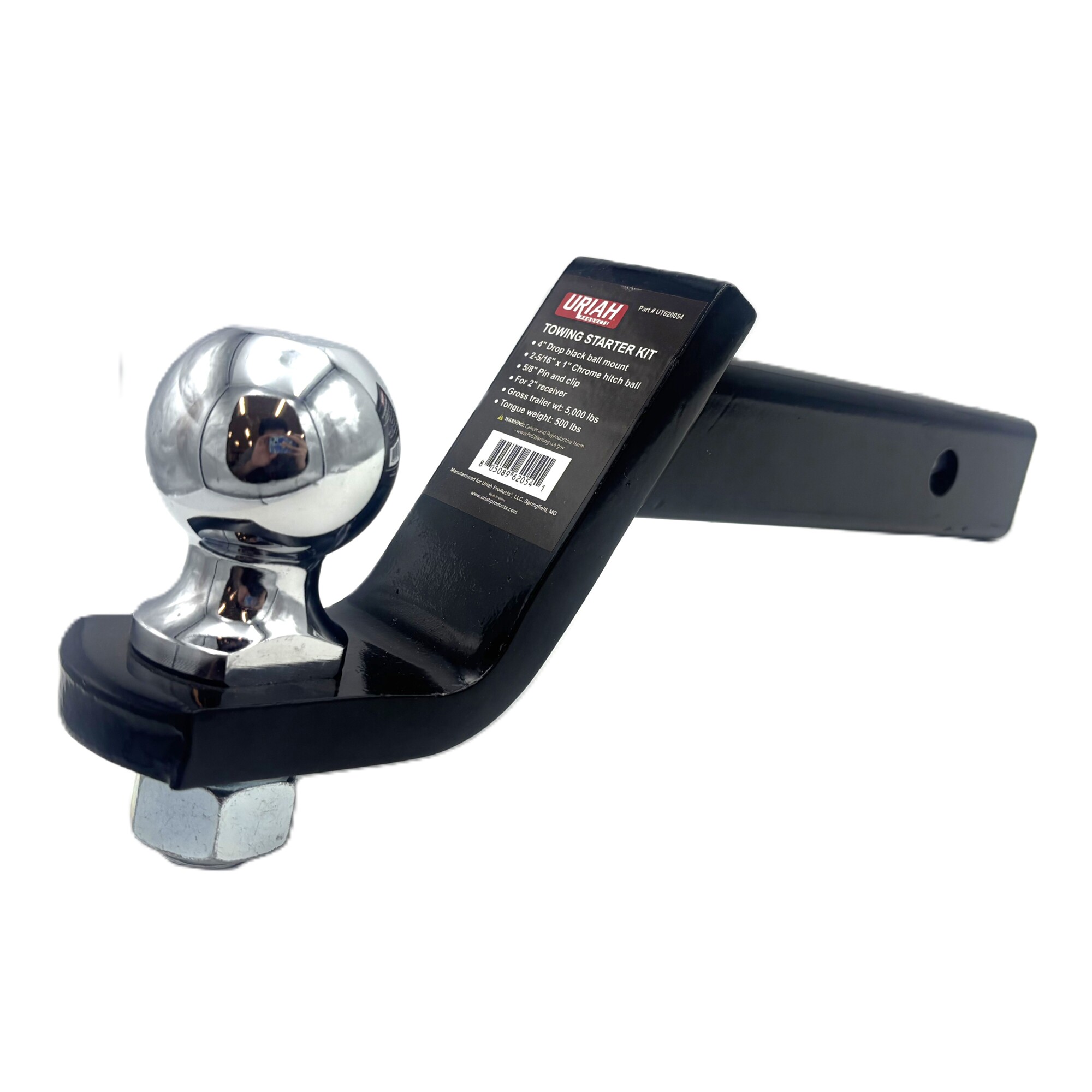 Uriah Products Ball Mount Kit — 4in. Drop, 2-5/16in. Ball, Pin & Clip, Model# UT620054